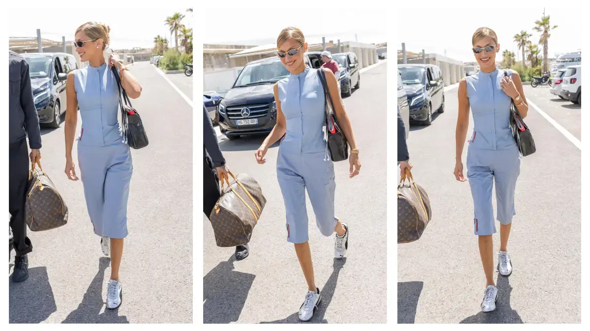 Bella Hadid Backs Metallic Sneaker Trend