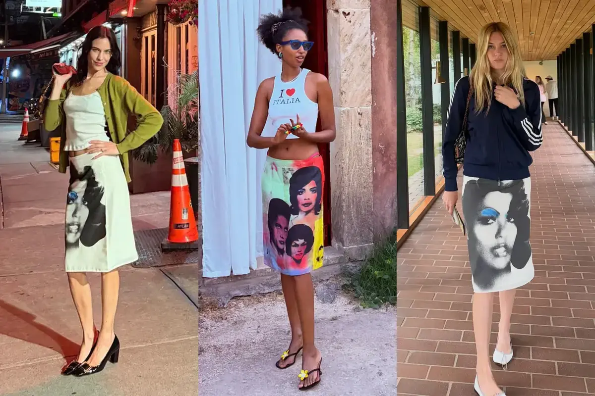 Versace’s Face Print Skirt Dominates Summer Fashion Trends