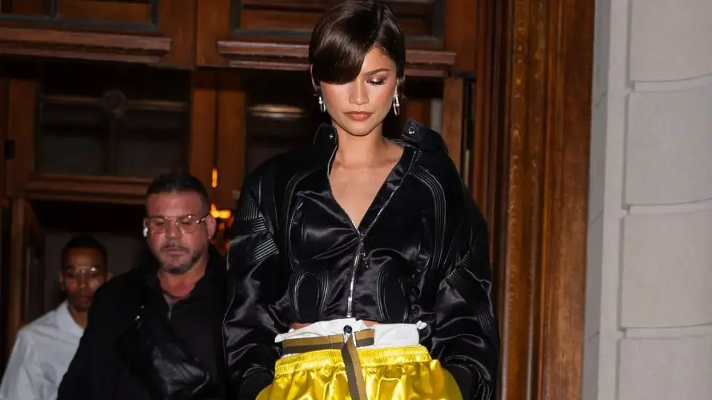 Zendaya Rocks Micro Shorts with Unzipped Louis Vuitton Jacket