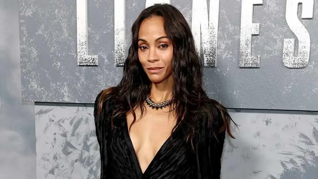 Zoe Saldana Dazzles in Striking Balmain Gown at Premiere