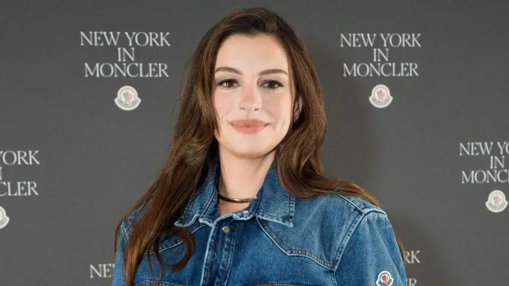 Anne Hathaway Wears Head-To-Toe Denim With One Button Holding It Together
