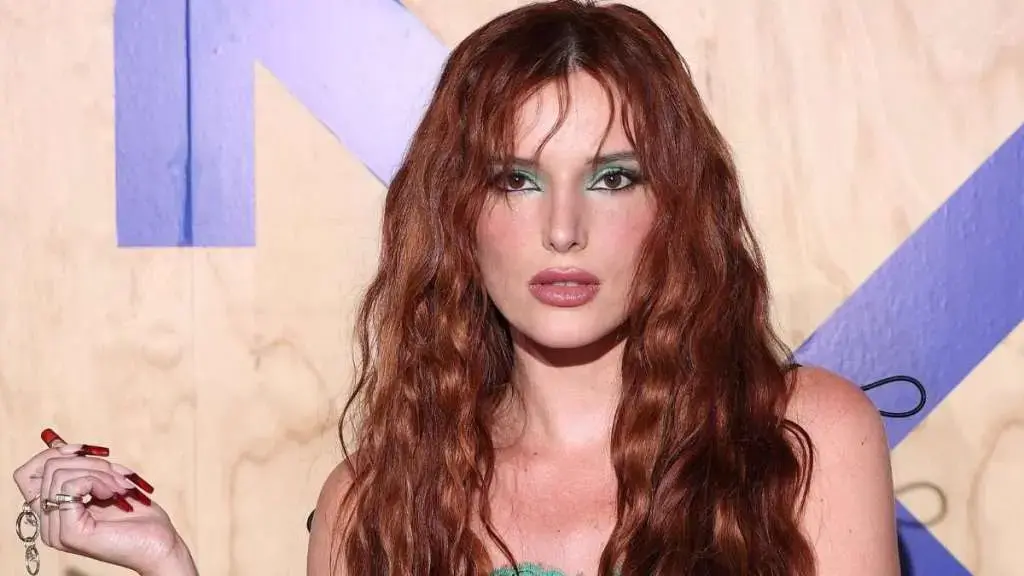 Bella Thorne Wears See-Through Off-White Dress at Milan Fashion Week Event