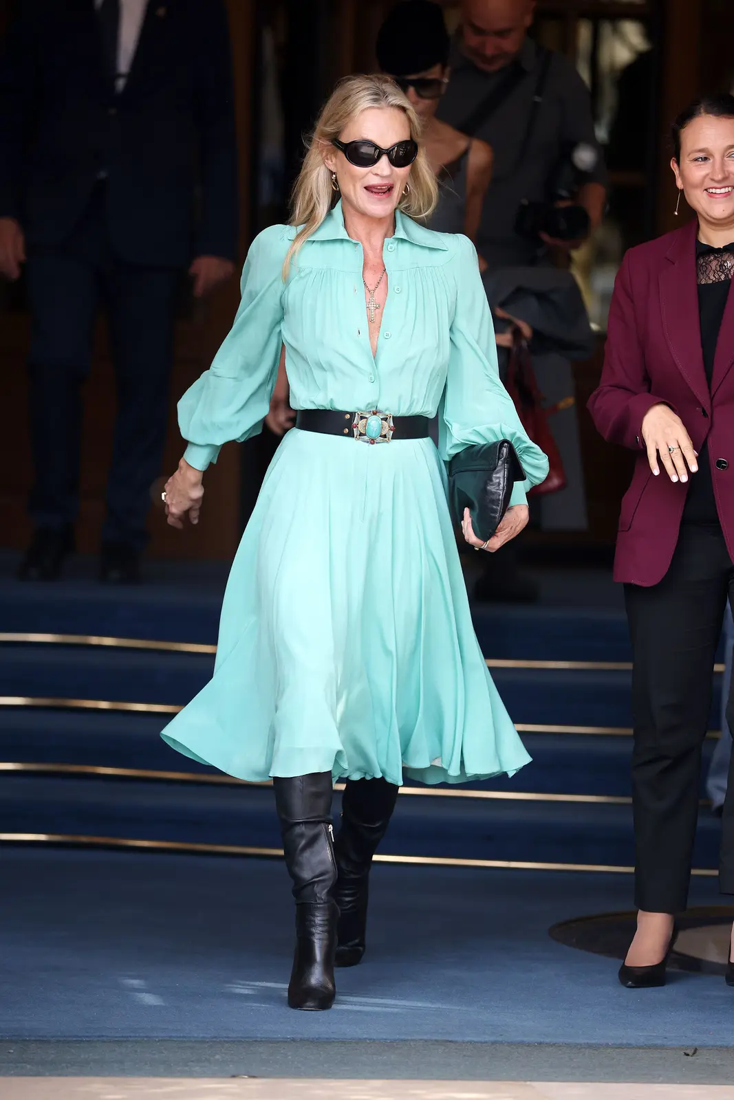 Kate Moss trades leopard print for understated elegance in Paris