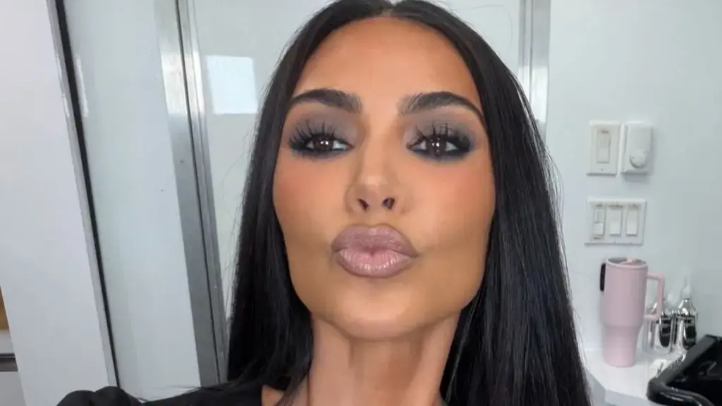 Kim Kardashian Wears Dramatic Backless Dress Held Up By Thin Strings