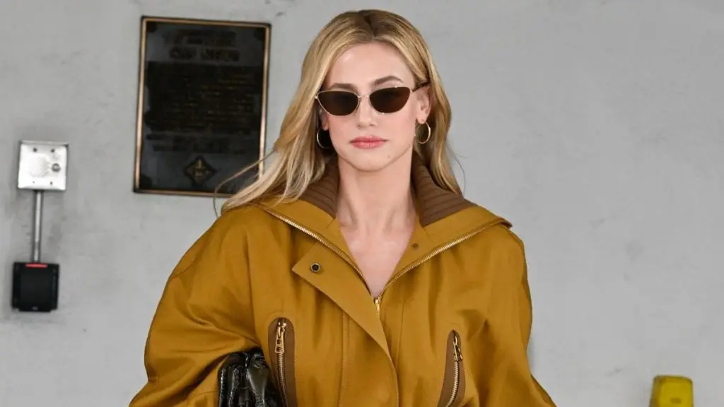 Lili Reinhart Rocks Unzipped Zimmermann Jacket for Bold Fall Look