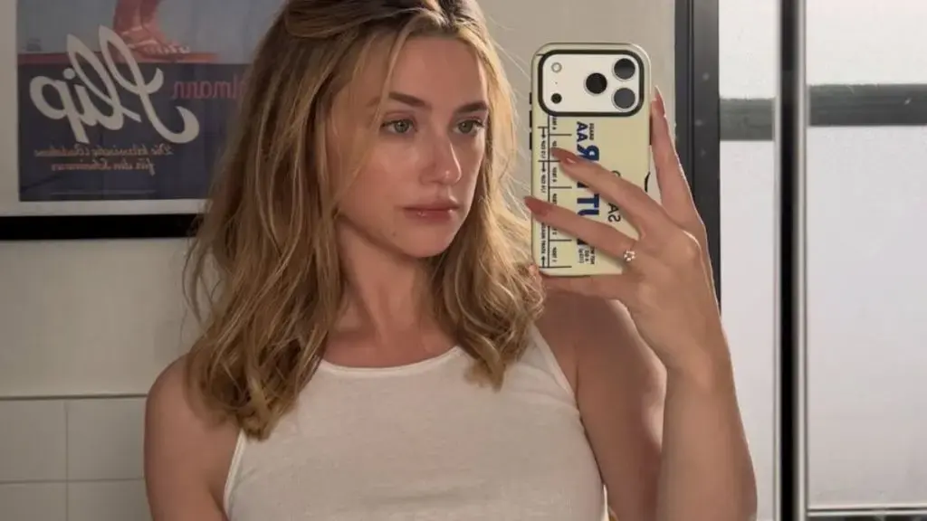 Lili Reinhart Wears Vintage Versace with Sheer Detail for Book Tour Interview