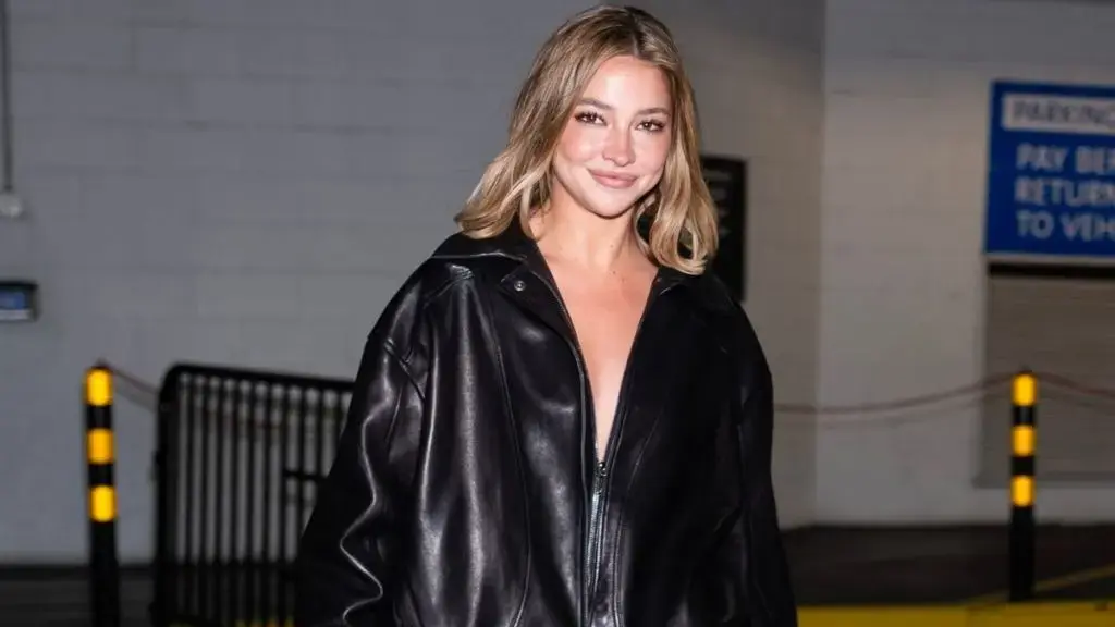 Madelyn Cline Wears Unzipped Gaia Jacket for Bold NYFW Look