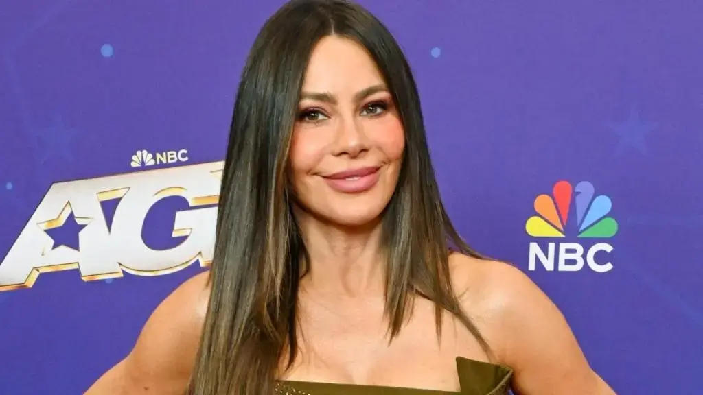 Sofia Vergara Dazzles in Metallic Roland Mouret Dress on AGT Set
