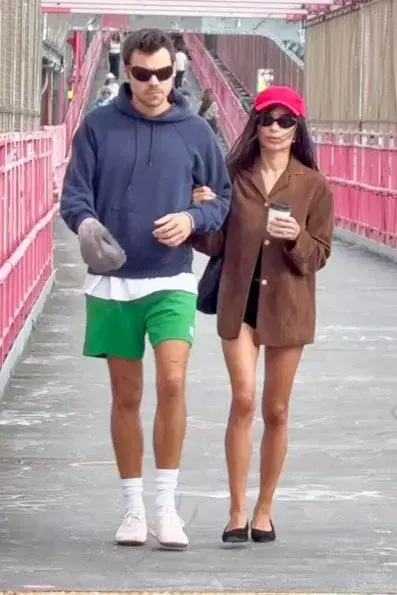 Zoë Kravitz and Harry Styles Coordinate Casual Looks During NYC Stroll