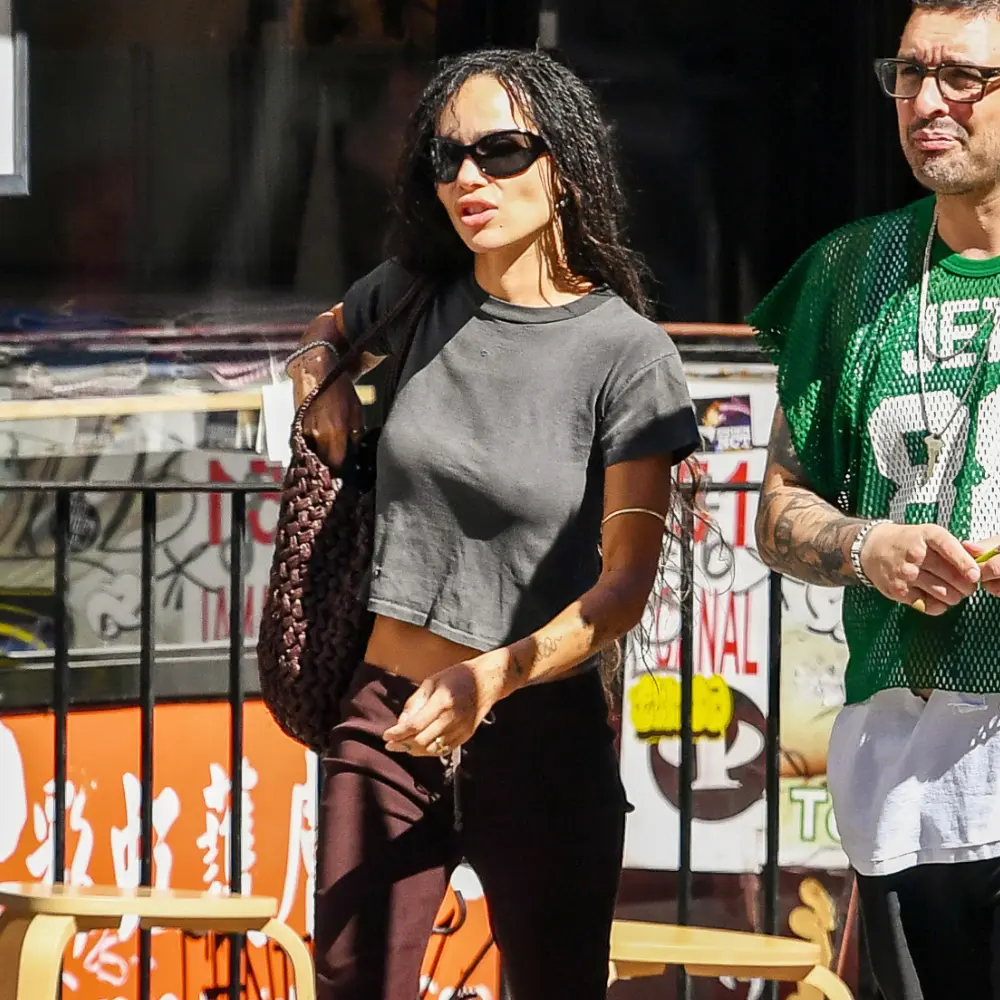 Zoë Kravitz Steps Out in NYC Wearing Petite-Friendly Bootcut Trousers for Fall