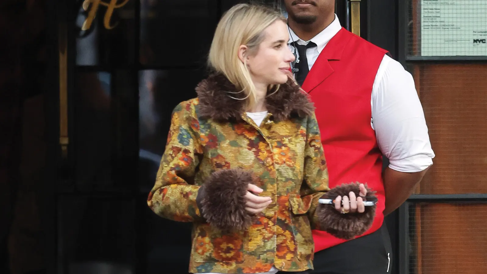 Emma Roberts Shows How to Refresh Black Jeans and Flat Boots with a Trendy Jacket