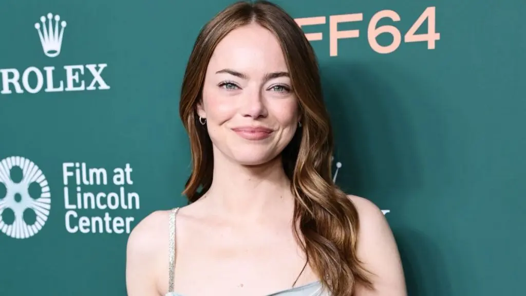 Emma Stone Stuns in Low‑Cut Louis Vuitton Dress at New York Film Festival