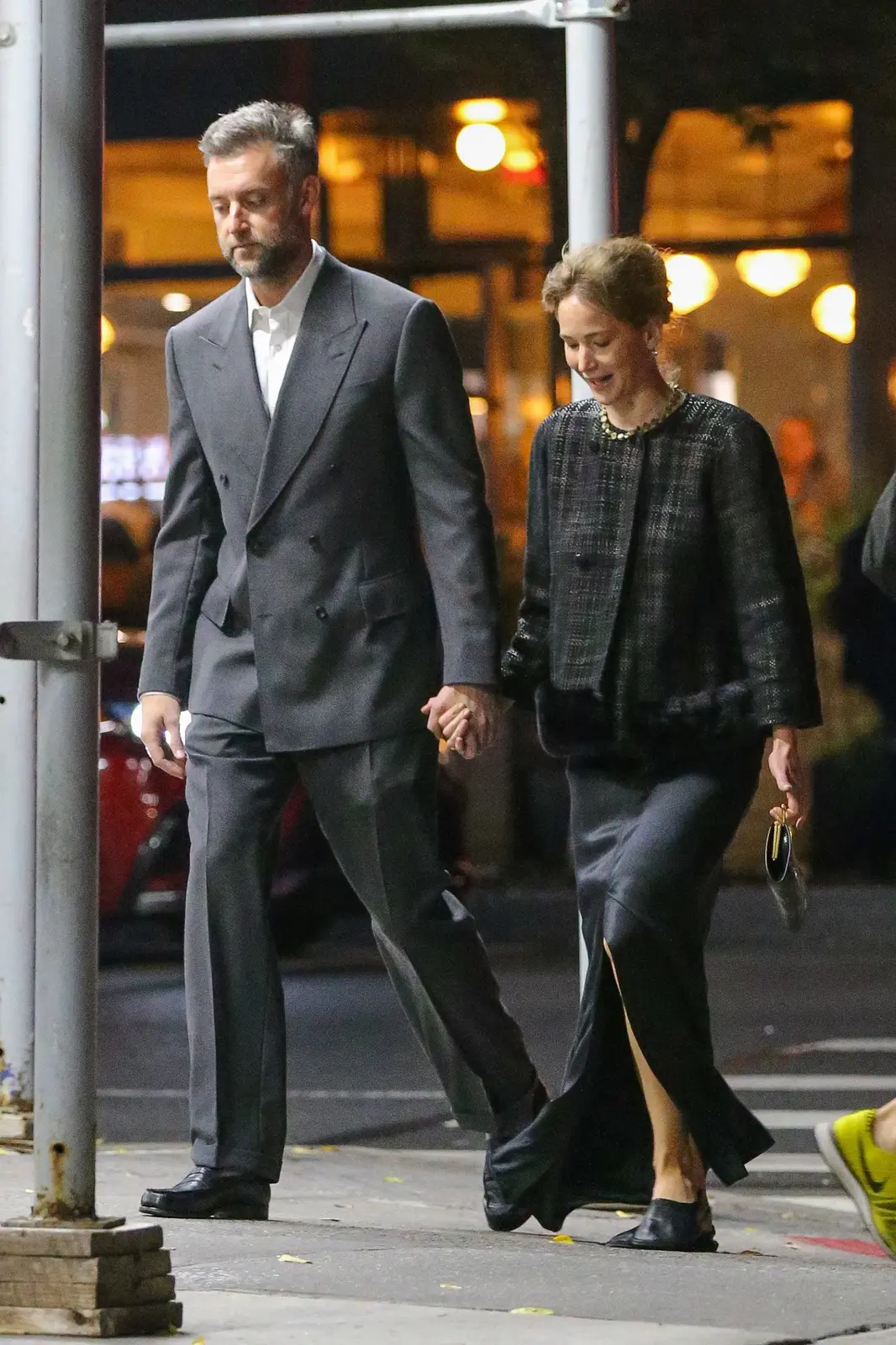 Jennifer Lawrence Stuns in Tweed Cardigan on Date Night