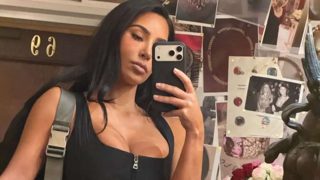 Kim Kardashian Steps Out in Vintage See-Through Gown