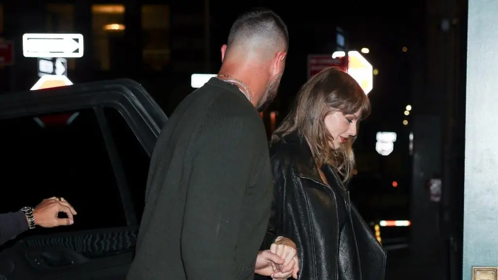 Taylor Swift Wears Sheer Lace Midi Dress for Travis Kelce Birthday
